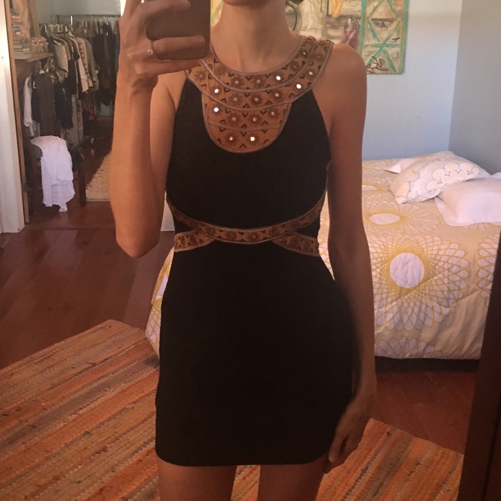 Free people embroidered/mirror mini dress
